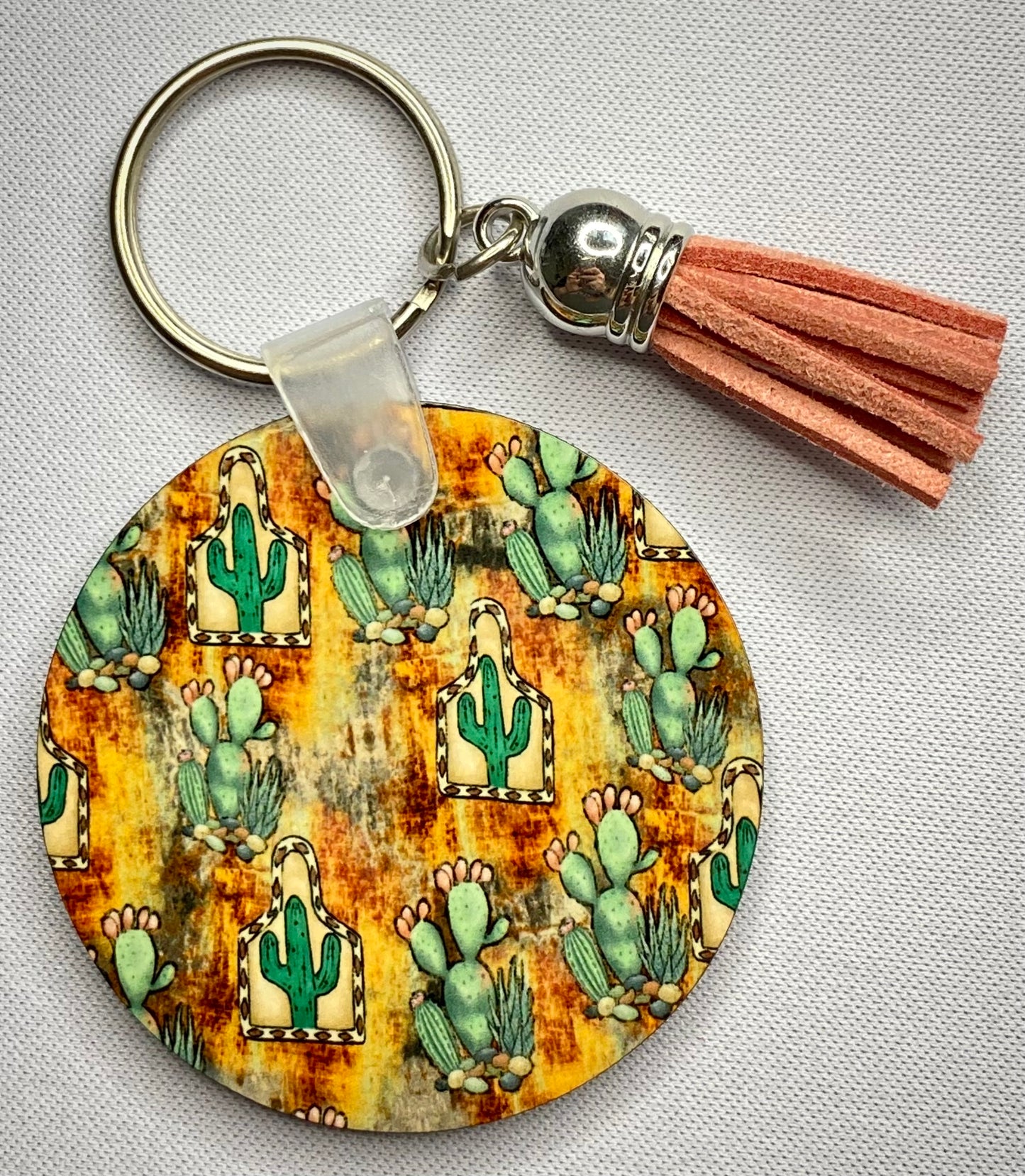 Rustic Cactus Keychain